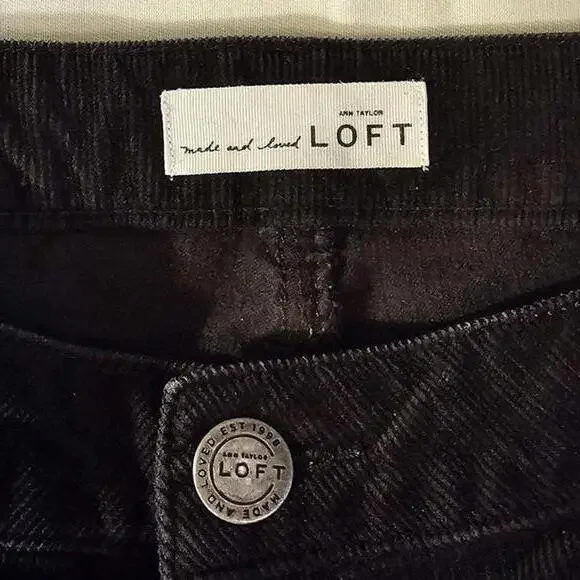 LOFT Women's Black Corduroy Pants 29/8 - Picture 3 of 10